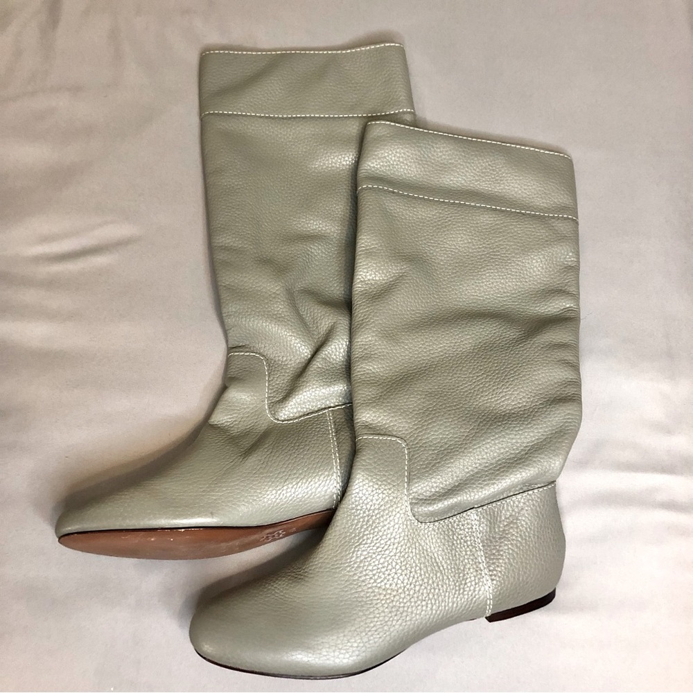Pour La Victoire Orville Pebble Leather Gray Boots Size 8.5
